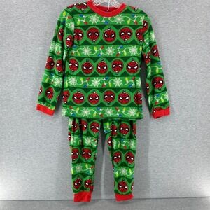 Spiderman Marvel‎ Christmas Pajamas Set Long Sleeve Pants Boys Size 10/12
